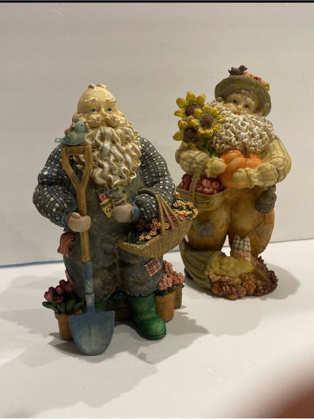 Set of 2 Lang & Wise fall Autumn Harvest figurine table decor Thanksgiving table